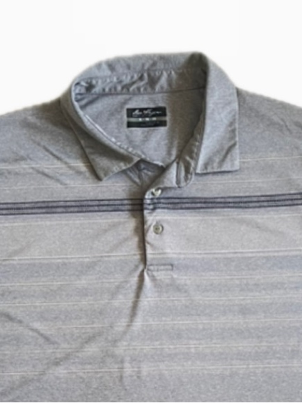 Gray Patterned Polo Shirt - Casual Men's Short Sleeve